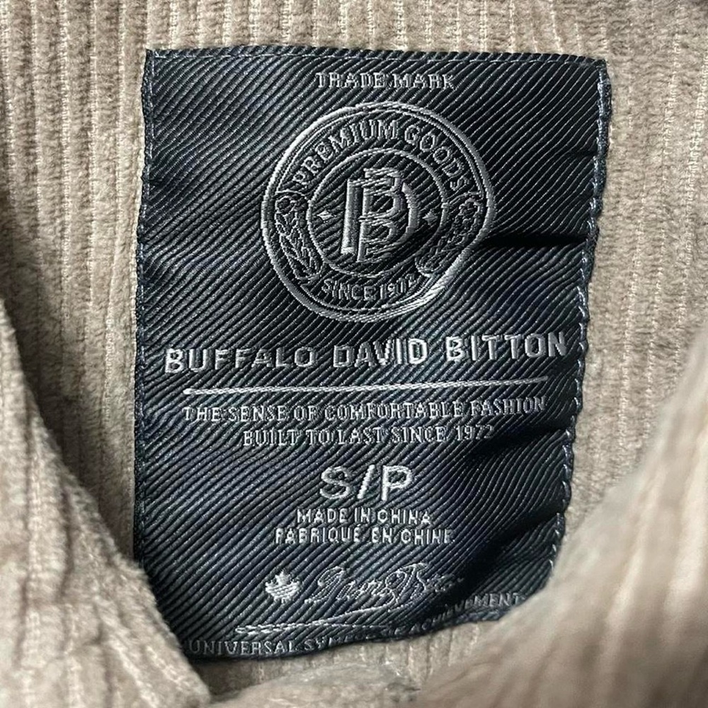 thick Brown Corduroy Buffalo David button up Flannel Vertical texture Jacket top - Picture 5 of 6